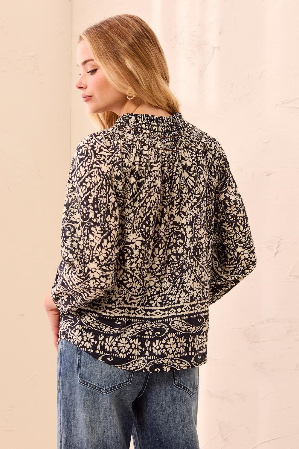 Blouse with Fancy Embroidery and Tassel