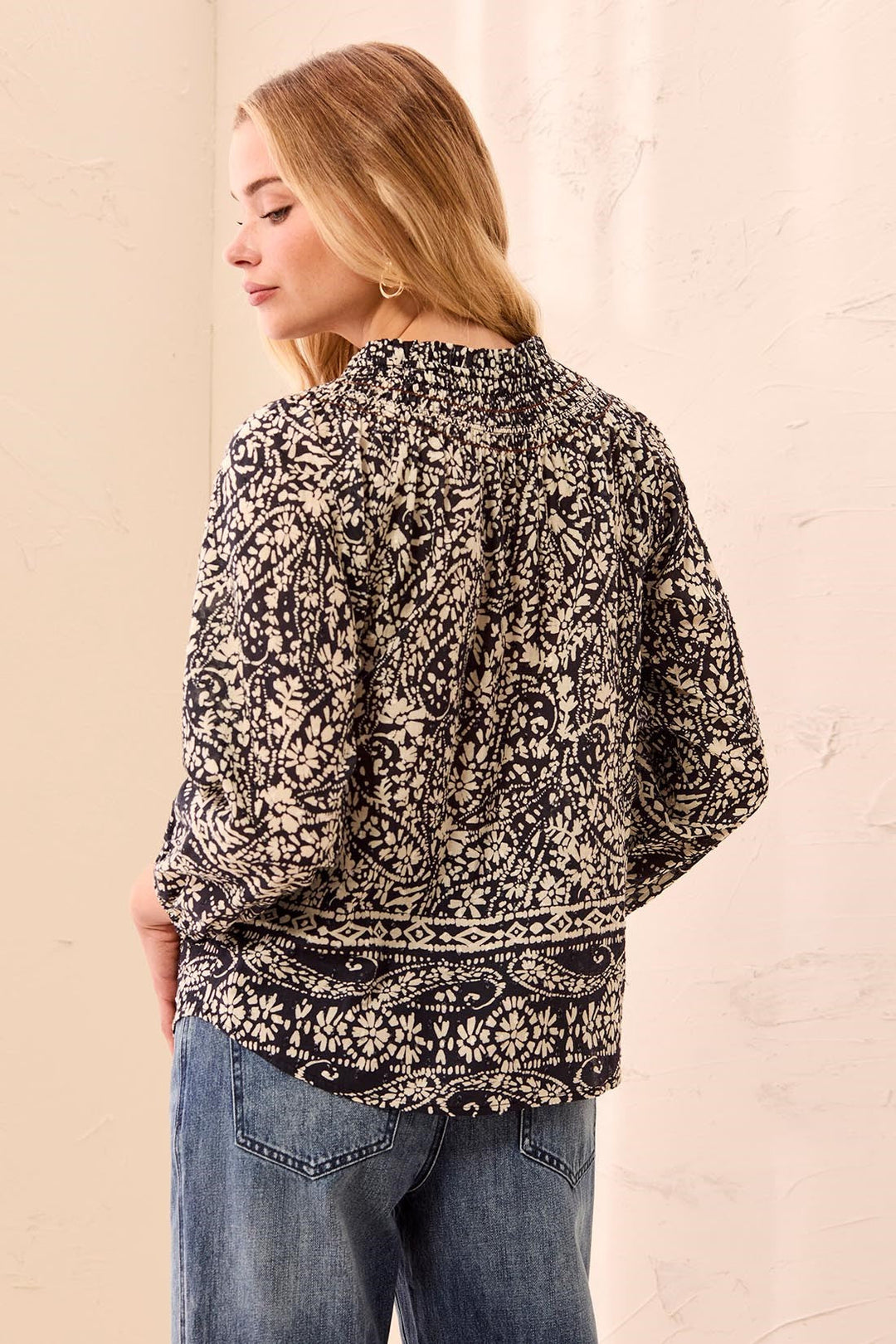 Blouse with Fancy Embroidery and Tassel