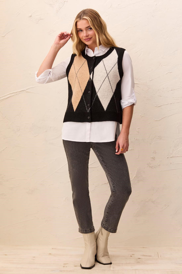 Sweater Vest with Button