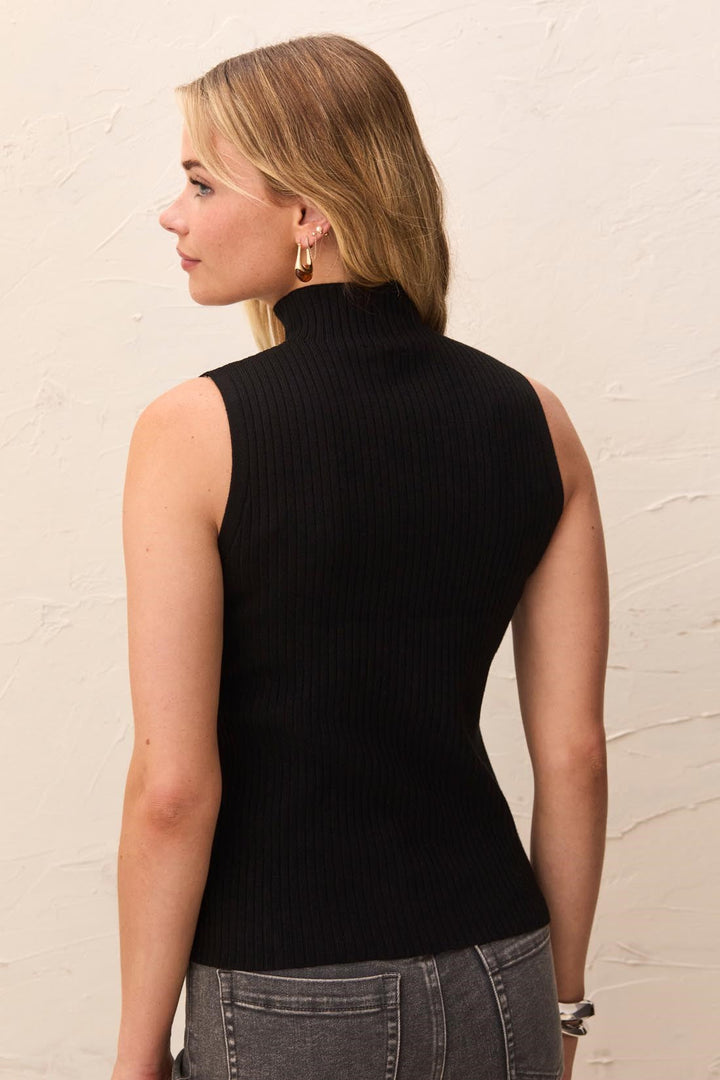 Sleeveless Funnel Neck Sweater