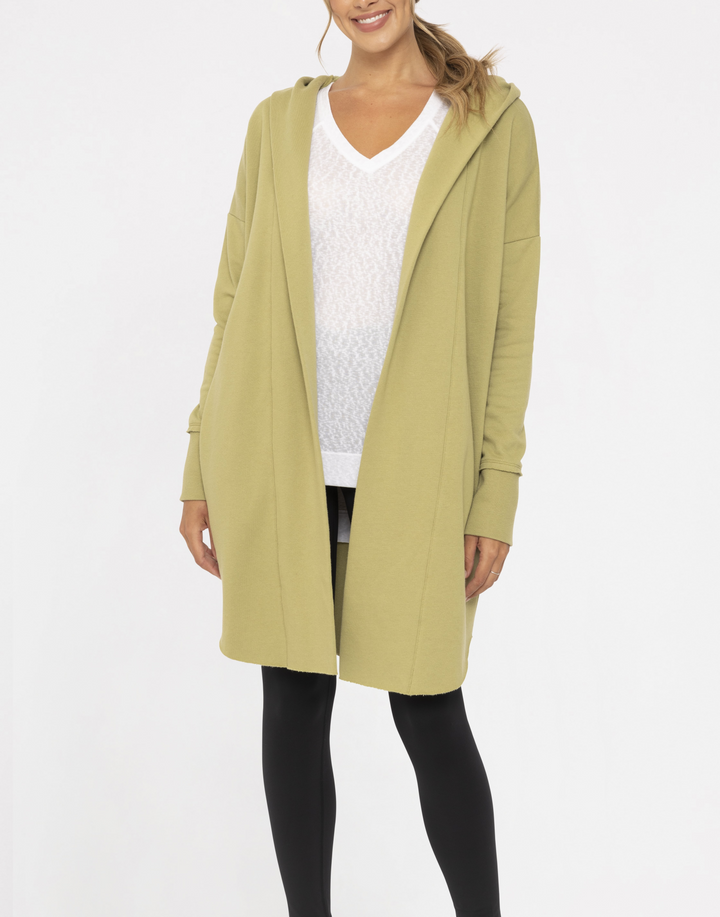 Open Front Longline Hoodie Cardigan