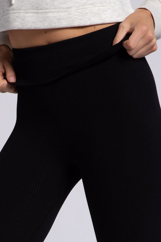 fold over thermal leggings