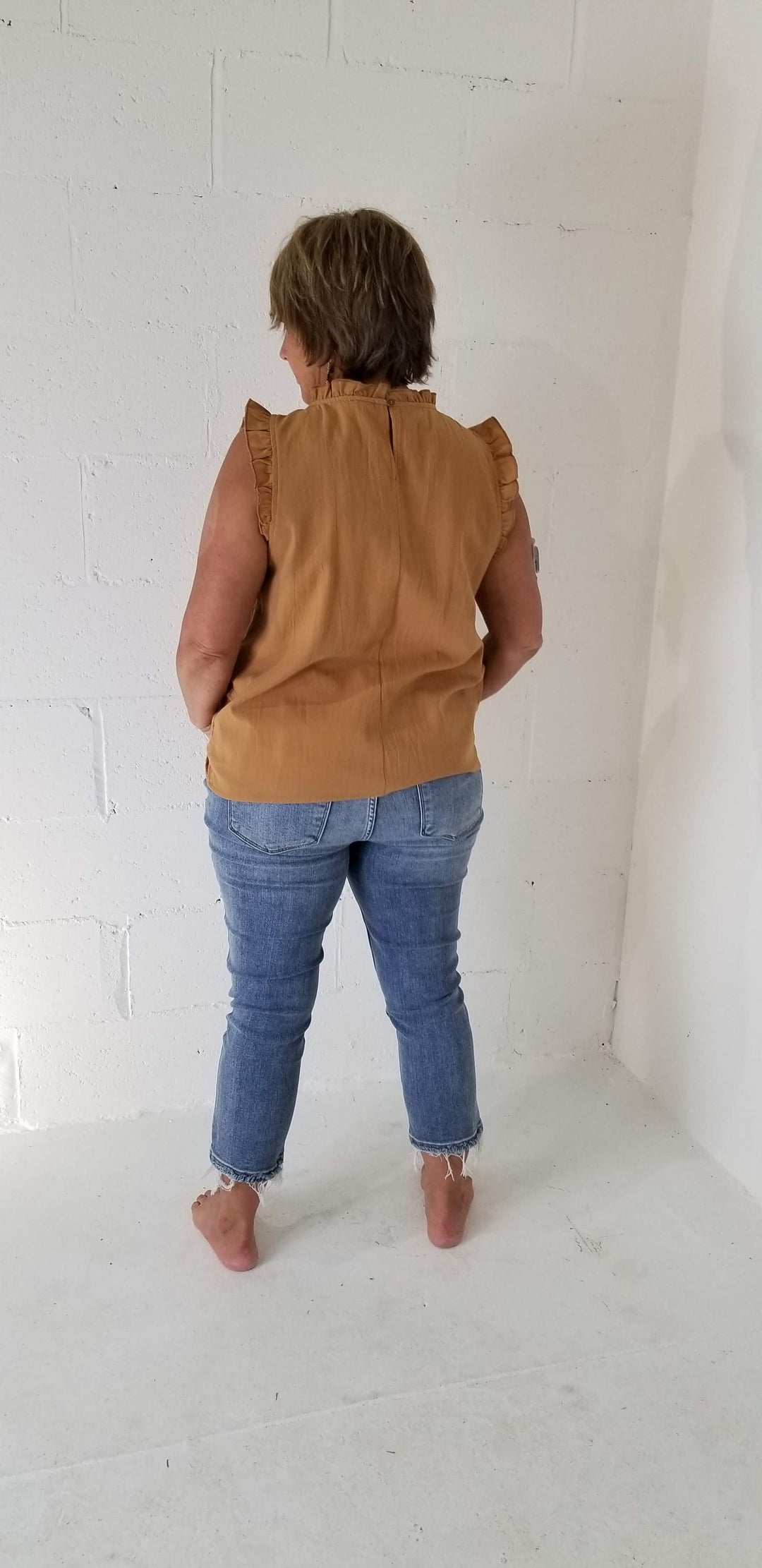 pin tuck frill blouse