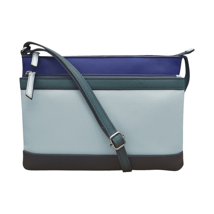 douple zip colorblock crossbody