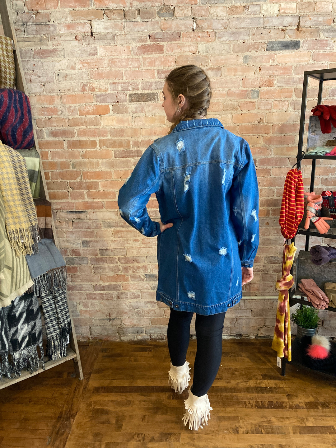 distressed dress jacket