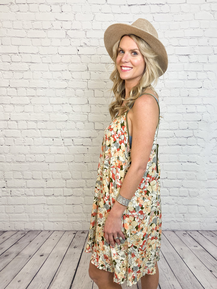 floral spaghetti strap dress