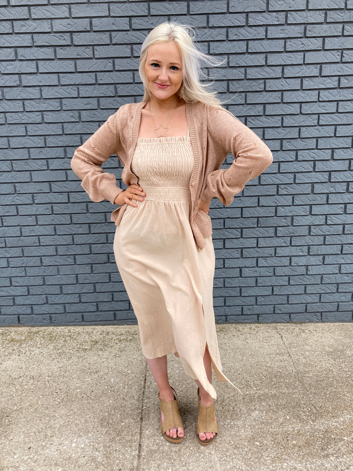 pointelle cardigan