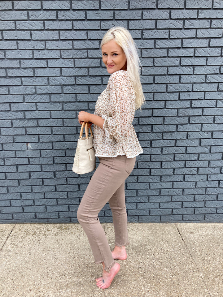 mid rise crop skinny jean