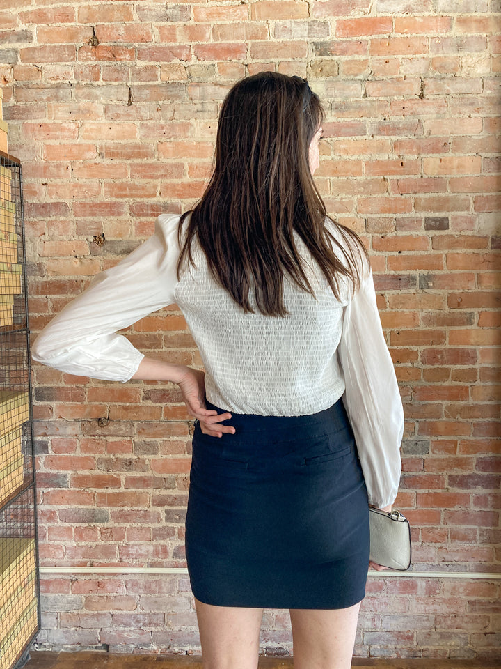 pencil skirt w/buttons