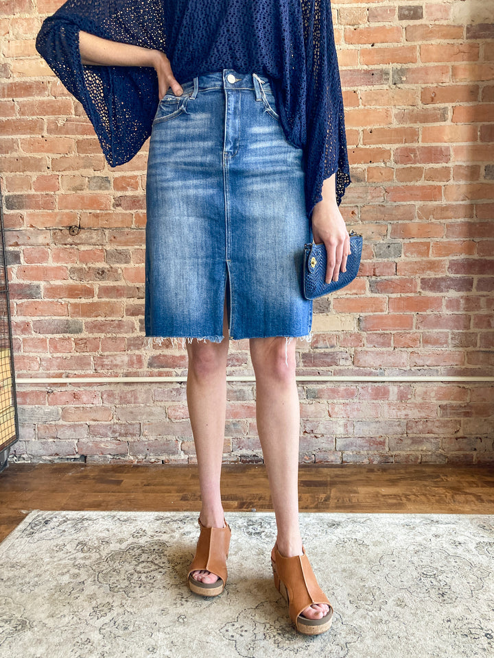 high rise pencil skirt