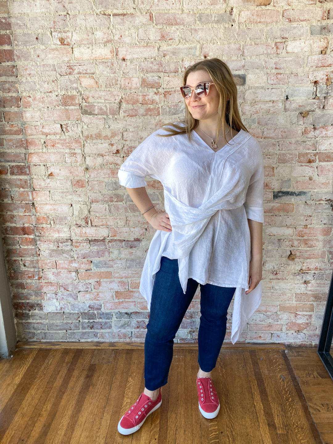 flowy crossover shirt