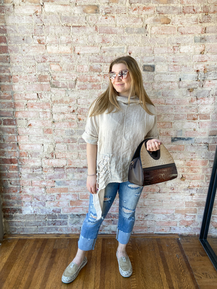 sparkle crop shirt