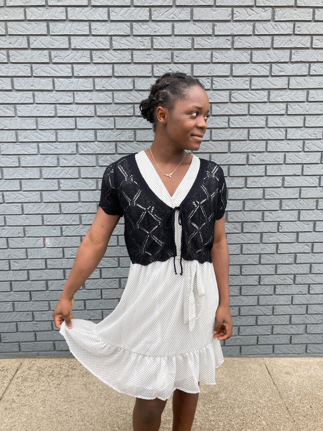ruffle sleeve surplice dress