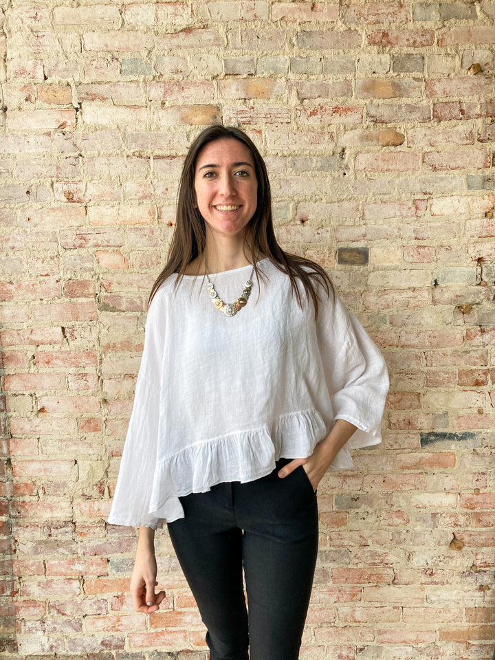 ruffle hem crop top