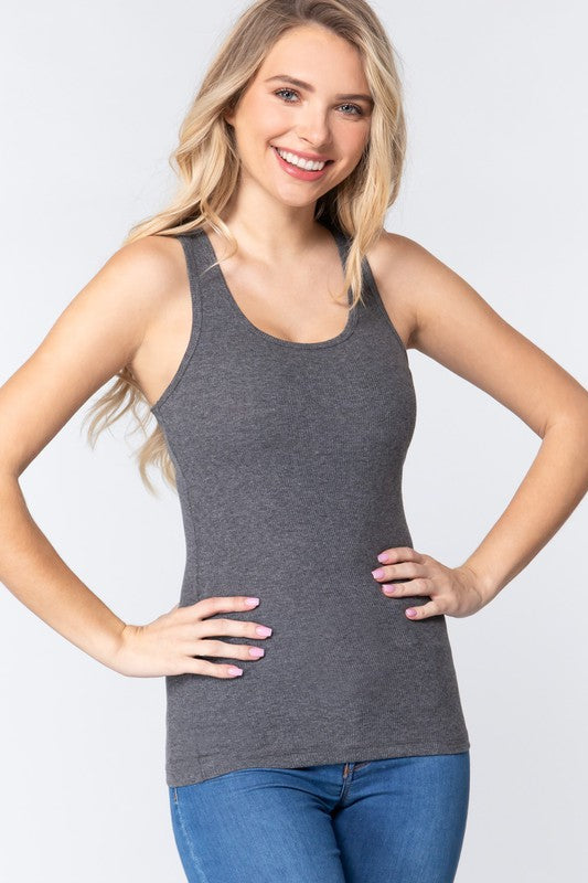 racerback rib tank top