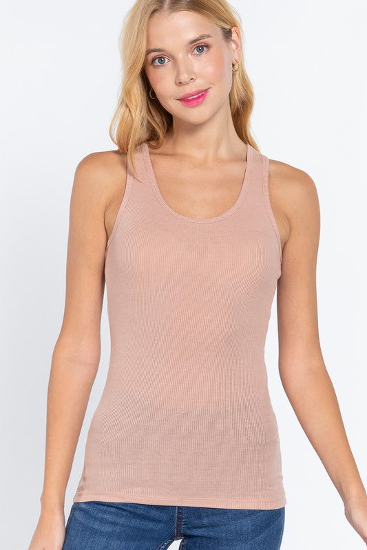 racerback rib tank top