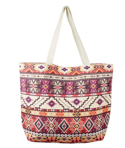 aztec print beach bag