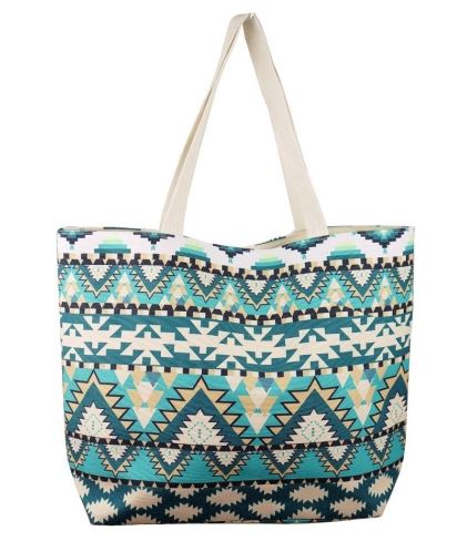 aztec print beach bag