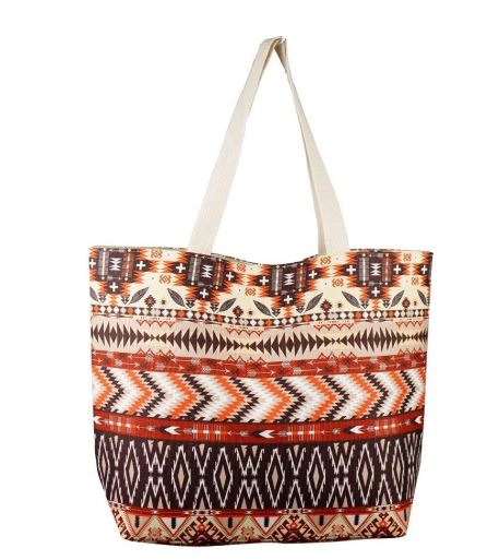 aztec print beach bag