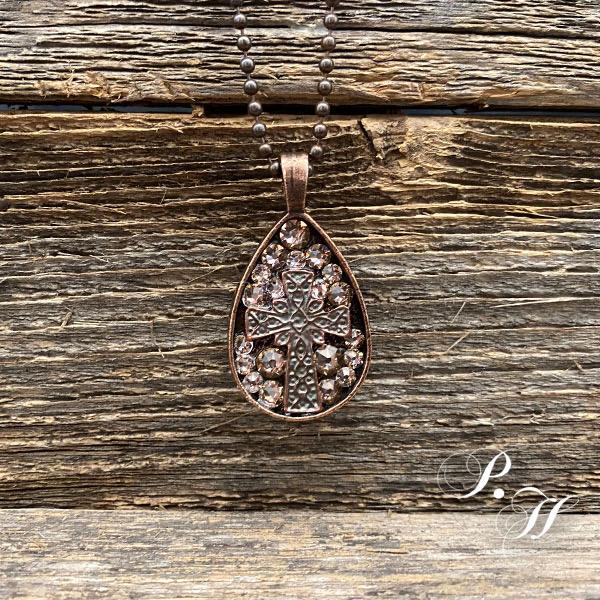 cross teardrop necklace