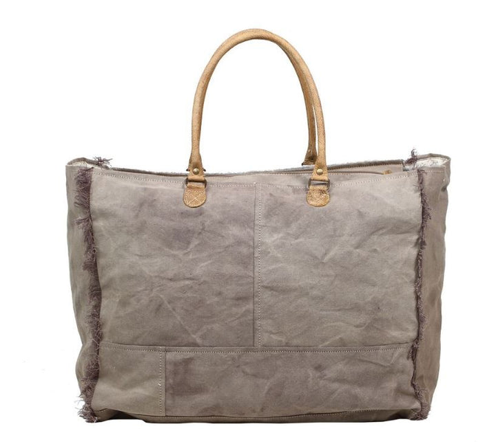 Hide & Floral Print Weekender Bag