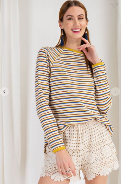 striped rib knit top