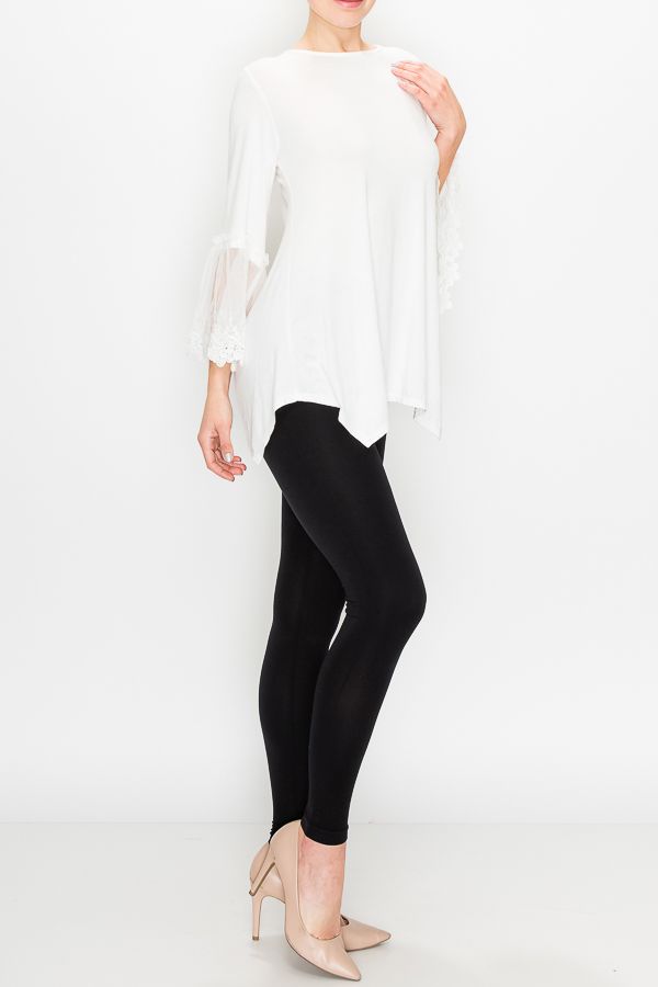lace trimmed sleeve tunic