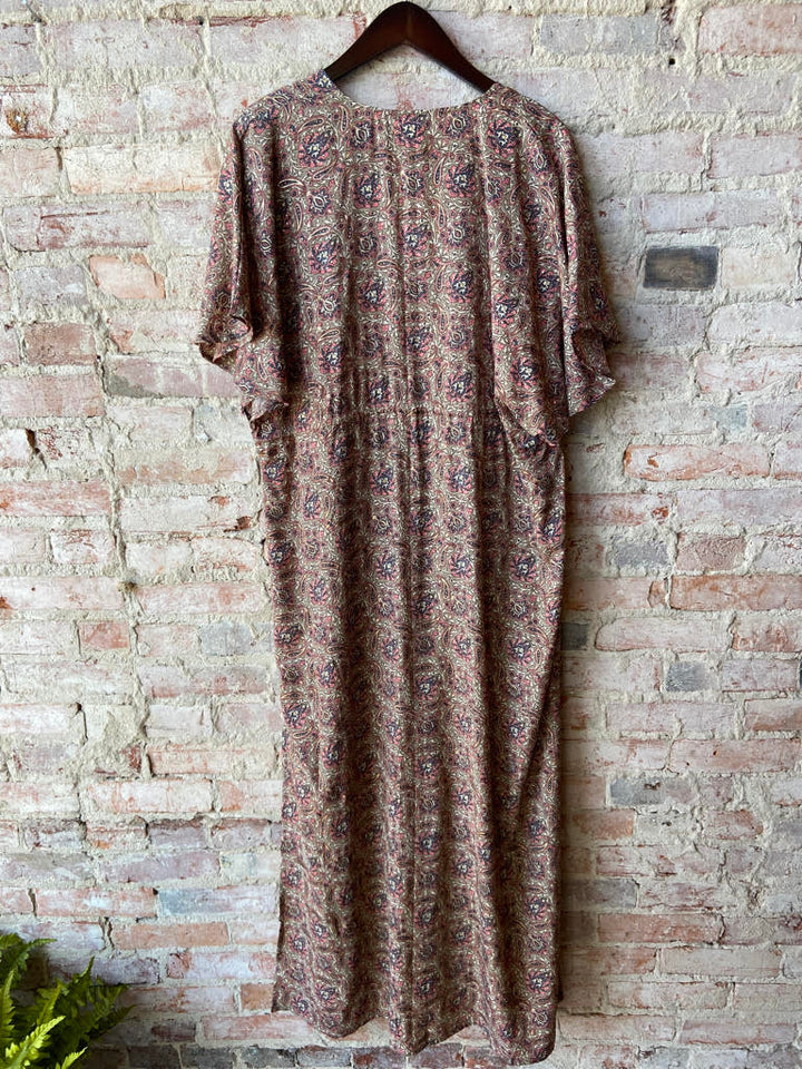 metallic print long kimono